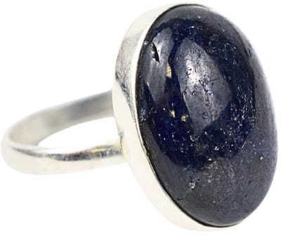Zilveren ring Saffier verstelbaar