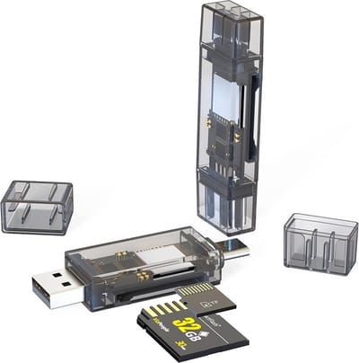 Compacte SD en Micro SD (tf) kaartlezer adapter naar USB en USB-C - SD kaart - Provium
