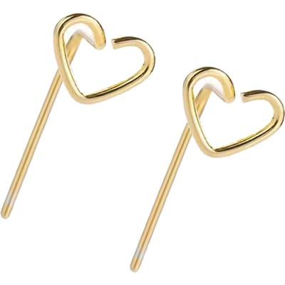 Hartvormige Oorbellen Glanzend Stijlvol Verfijnd Ontwerp Legering Modieuze Stud Oorbellen voor Dagelijks Gebruik Feest Goud beige