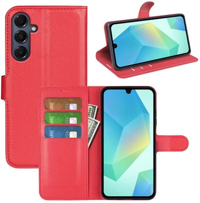MobyDefend Hoesje - Geschikt voor Samsung Galaxy A17 - Kunstleren Wallet Book Case (Sluiting Voorkant) - Rood