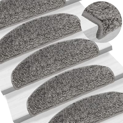 vidaXL - Trapmatten - 10 - st - 65x21x4 - cm - Grijs - Halfrond - Groot