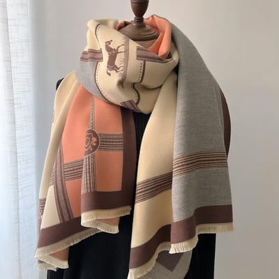 Luxe Kasjmier Dames Paardenhoofd Sjaal Winter Warme Sjaal En Wikkel Bandana Pashmina Vrouwen Foulard Vierkant Dikke Deken One Size brown