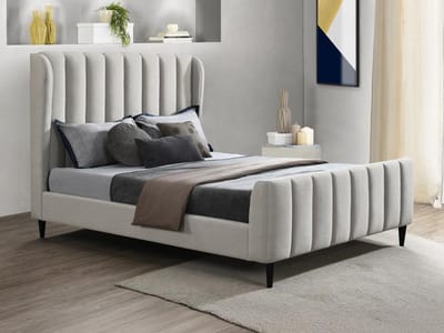 Vente-unique Bedframe stof lichtgrijs 180 x 200 cm (Super King Size Bed)
