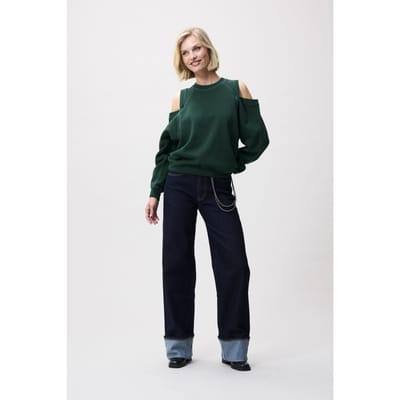 Catwalk Junkie Sweater With Cut Out Truien & vesten Dames - Sweater - Hoodie - Vest- Donkergroen - Maat 38