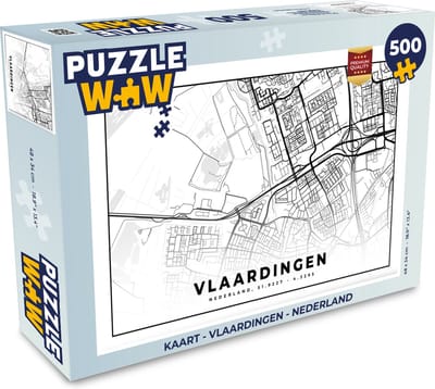 Puzzel Kaart - Vlaardingen - Nederland - Legpuzzel - Puzzel 500 stukjes