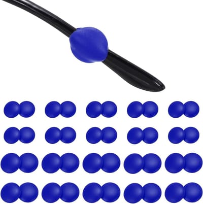 20 Paar Siliconen Brillen Retainers, Anti-slip Oorhaakjes voor Zonnebrillen en Sportbrillen, Zacht en Elastisch, Donkerblauw