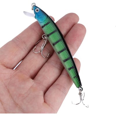 10 stuks Kleurrijk Visgerei 95mm Crankbaits Scherpe Haken Aas Tackle Visaccessoires gray