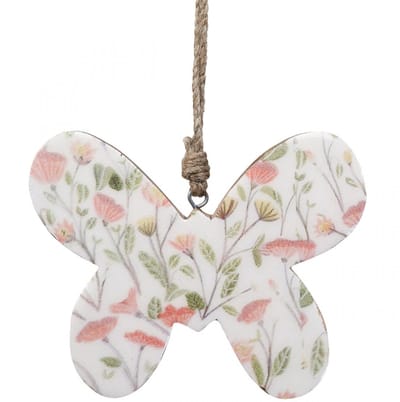 Deco vlinder houten deco hanger patroon 15x12x2cm