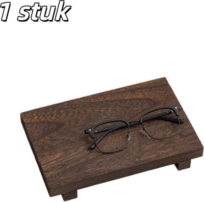 1 stuk - Plank - Houten - Opbergrek - Vierkante plank - Bureau-opbergrek - Geschikt voor slaapkamer en keuken - 23*15*3.8 cm - Bruin