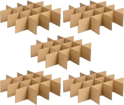 Verhuisdozen Verdelers - Beschermende Inzetstukken - Breekbare Spullen Vervoeren - Flexibele Maatvoering - 5 Stuks - Khaki