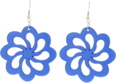 Behave - Oorhanger - Kobalt Blauwe bloemen oorhangers - diameter 5 cm