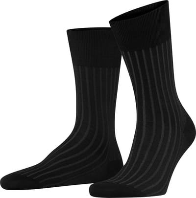 FALKE Shadow gedessineerd katoen sokken heren grijs - maat 39-40