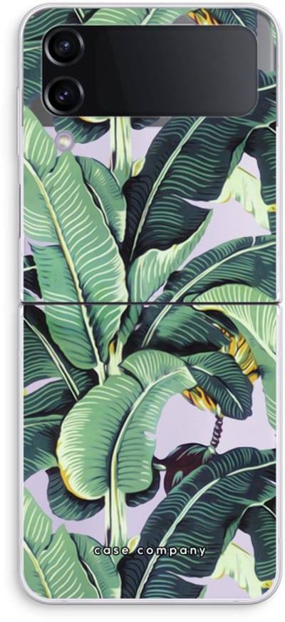 Case Company® - Hoesje geschikt voor Samsung Galaxy Z Flip4 hoesje - Bananenbladeren - Soft Cover Telefoonhoesje - Bescherming aan alle Kanten en Schermrand