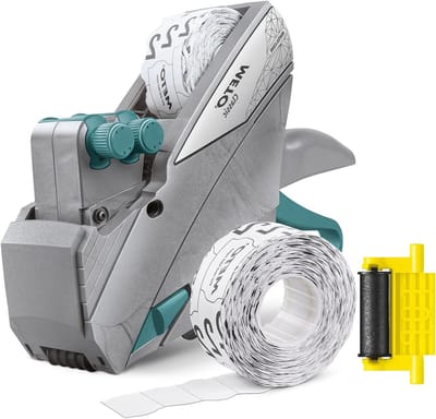 Prijstang Set - Etiketteermachine Prijslabel - Prijzen Aangeven - Ergonomische Vormgeving - 32 x 19 mm - Silver Teal