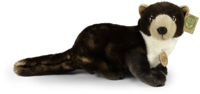 Rappa ECO knuffel marter 39 cm - realistische knuffel van recyclede PET flessen - zwart bruin