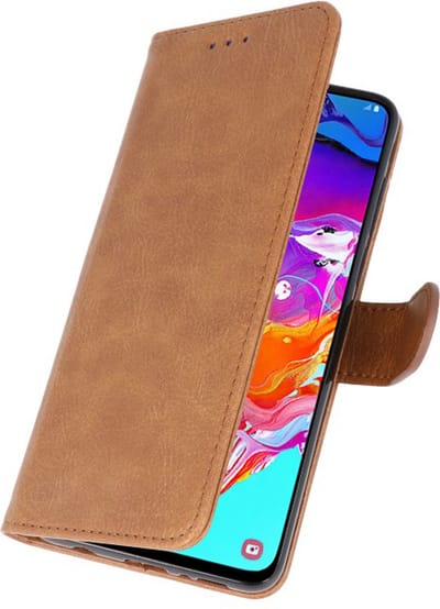 Hoesje Geschikt voor Samsung Galaxy A11 - Kaarthouder Book Case Telefoonhoesje - Bruin