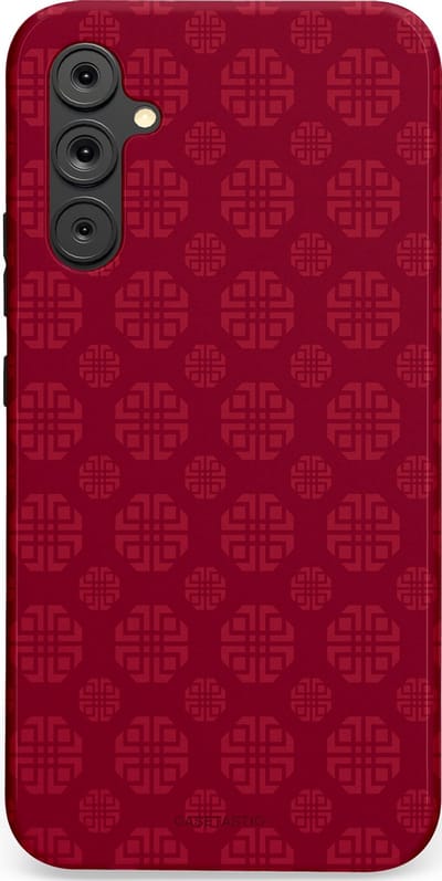 Casetastic Hoesje Geschikt voor Samsung A34 (5G) - Stijlvolle Beschermende Duo-layer Case - Oosters Rood