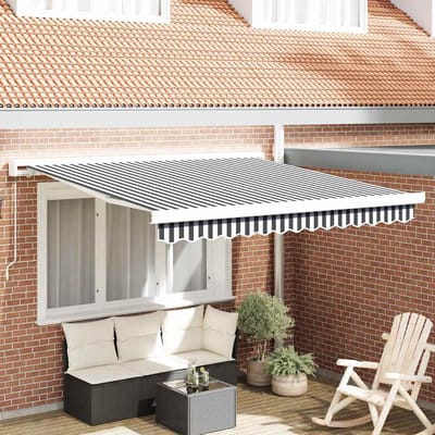 vidaXL - Luifel - uittrekbaar - 3x2,5 - m - stof - en - aluminium - antraciet - en - wit