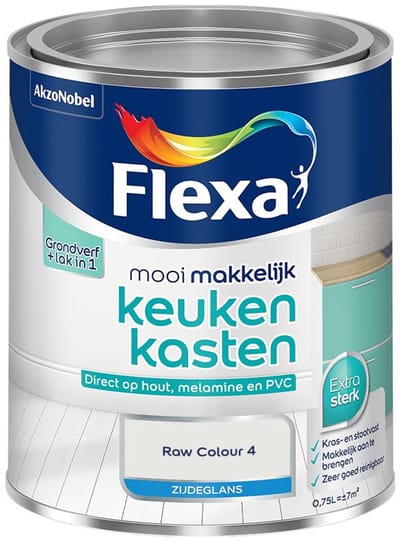 Flexa - Mooi Makkelijk Keukenkasten Zijdeglans - Raw Colour 4 - Mengverf - 750 Ml