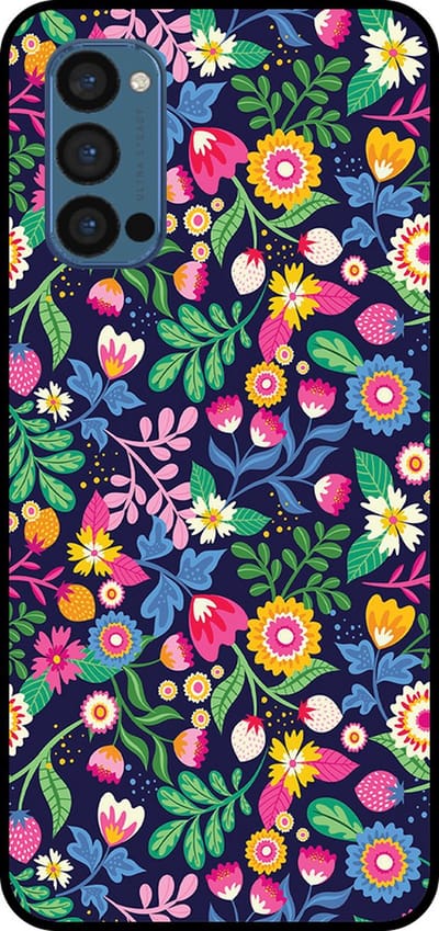 Smartphonica Telefoonhoesje Geschikt voor Oppo Reno4 Pro 5G met bloemen opdruk - TPU backcover case flower design geschikt voor Oppo Reno4 Pro 5G