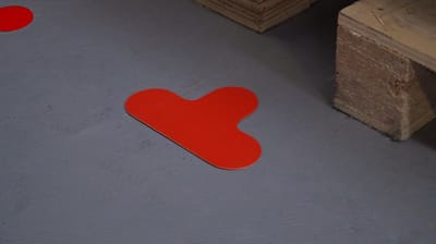 T-stuk Oranje 180 x 120 mm - vloersticker met vlakke toplaag
