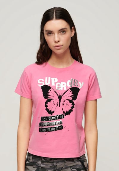 Superdry - Lo-fi Rock T-shirt met grafische print - Dames - T-shirts