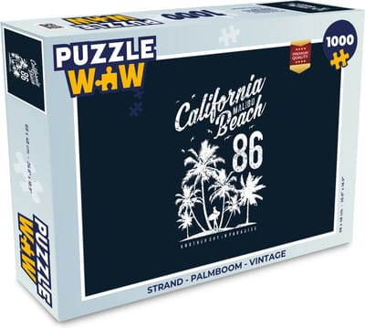 Puzzel Strand - Palmboom - Vintage - Legpuzzel - Puzzel 1000 stukjes volwassenen
