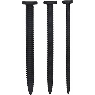 Silicone Rugged Nail Plug Set - Urethral Sounding - Zwart