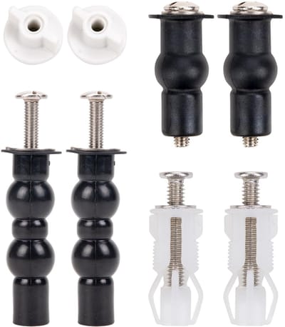 Dailygoods- Toiletbril Fittingen - Toiletbril Scharnieren - Toiletbril Bouten - Quick Release Bevestigingen - 6 Stuks - Roestvrij Stalen Schroeven