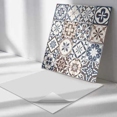 Wallfluent Vinyl Tegels - Decoratieve tegelpatronen Vinyl Vloer Tegels - 30 cm x 30 cm - Beige PVC Tegels - Verpakking van 9 stuks - Vierkant PVC Tegels - Texturen Plaktegels - Zelfklevende Vinyl Tegels - Plaktegels Keuken en Badkamer