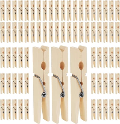 300 stuks 7,2 cm houten wasknijpers voor waslijn en knutselprojecten, ideaal voor fotowand en ambachten binnen en buiten