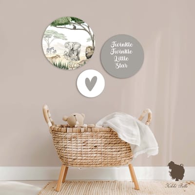 Muurcirkel set Savannah Jive Kikki Belle-kinderkameraccessoires-wanddecoratie-muurcirkel-jungle dieren