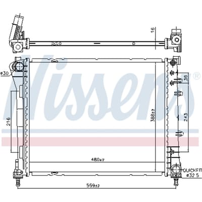 Radiator, motorkoeling NISSENS 606159