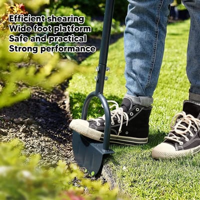 Dailygoods- Trimschop Handmatig - Halve Maanrand - Koolstofstaal - Breed Voetplatform - Eenvoudige Reiniging - Voor Tuinen/Patiots - Tuinschep
