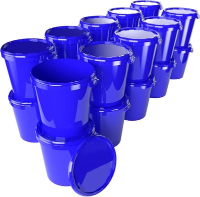 Opbergemmer met Deksel - Opslagbak Hobbok - Voedsel Opslaan - Levensmiddelenveilig Materiaal - 30 Liter Capaciteit - Blauw