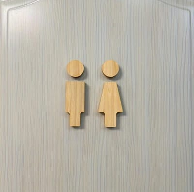 Toiletbord - man/vrouw icoon -- 16,8cm - hout