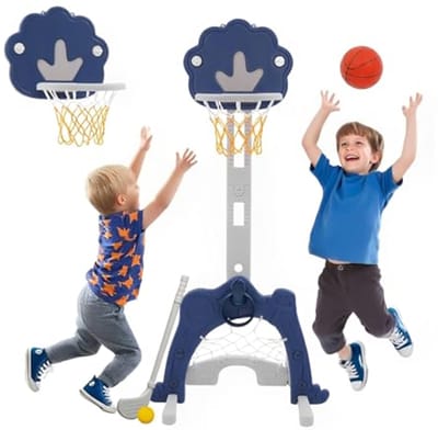 Verstelbare Kinder Basketball Basket voor Binnen en Buiten | Mini Basketball Set voor Jongens en Meisjes van 3-8 Jaar