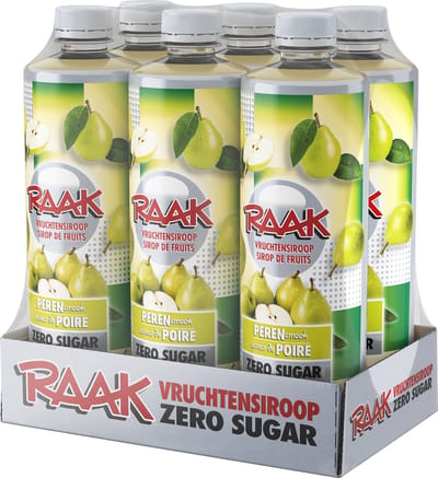 Raak Vruchtensiroop Zero Peer - 6 x 750 ml