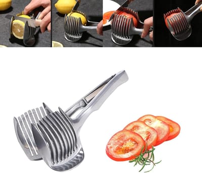 Citroensnijder – Fruitsnijder – Multifunctionele handmatige snijder voor rond fruit en groenten – Snijhulp/houder – Geschikt voor tomaten, citroenen, eieren, uien, enz.