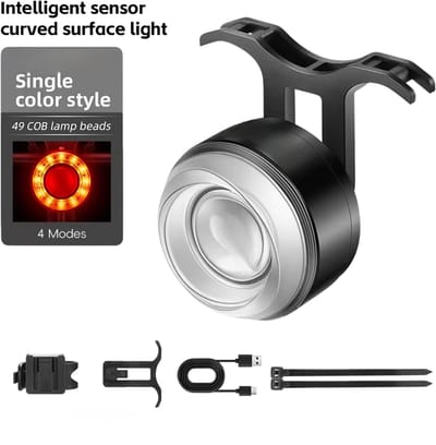 Fiets achterlicht met slimme remsensor – waterdicht COB LED fietslicht met kleurmodus - veiligheidsachterlicht voor fietsen en betere zichtbaarheid - Enkele kleur stijl