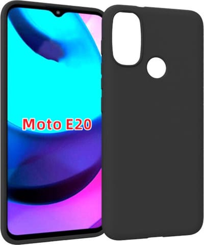 Hoesje Geschikt voor Motorola Moto E20 - Zwart Siliconen Case