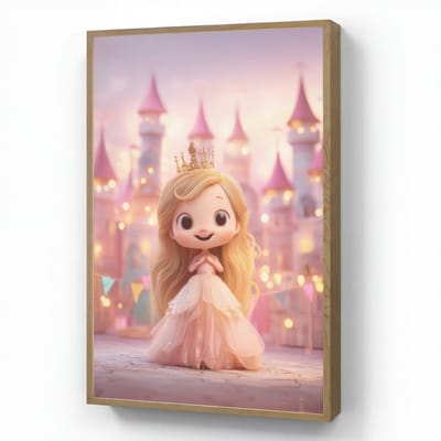 Nachtlampje 70x100 cm - Kinder lamp - Prinses - Roze - Kasteel - Tafellamp kinderkamer draadloos - Slaapkamer lampje - Bedlamp kinderen - Kinderlampje - Wandlamp babykamer - Nachtlampjes