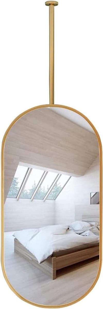 Ovale spiegel - Decoratieve spiegel - Make-up aanbrengen - Met verstelbare giek - Niet gespecificeerd - Goudkleurig