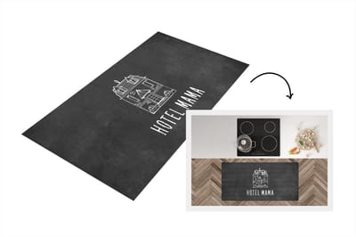Keukenloper - Loper keuken - Spreuken - Quotes Hotel Mama - Moederdag cadeau voor mama - Mama - Quote - 120x60 cm - Keukenloper vinyl