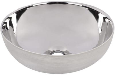 Differnz Shine waskom 40x40x13.5cm keramiek zilver/wit