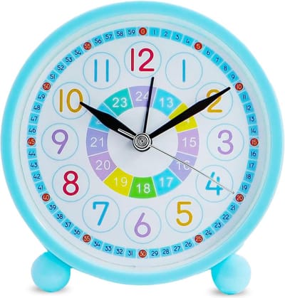 Kinderwekker, wekker, kinderklok, analoge wekker voor kinderen, jongens en meisjes, kinderwekker zonder tikken, analoge wekker zonder tikken, wekker met luid alarm, geschikt voor kinderkamerdecoratie