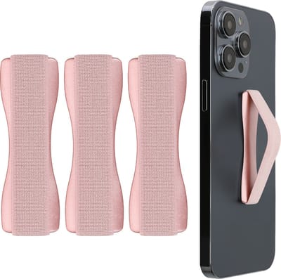 kwmobile vingerhouder voor smartphone - Vingergreep voor telefoon - Zelfklevende finger holder - Set van 3 - In roségoud