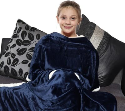 Draagbare Deken met Mouwen voor Kinderen - Superzachte Fleece TV Dekentrui