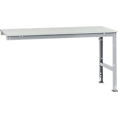 Manuflex aanbouwtafel UNIVERSAL Standaard, tafelblad melamine, 1750 x 1000, aluminium zilver