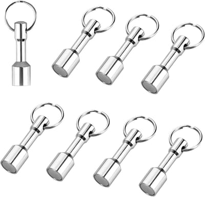magnetische sleutelhaken, 8 stuks, magnetische sleutelhouder, magnetische sleutelhanger met splitring, sieradentestmagneet voor metaalrecyclers, knutselaars en verzamelaars